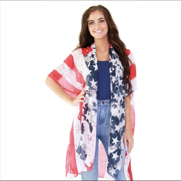 🇺🇸 AMERICAN FLAG KIMONO 🇺🇸 - Picture 1 of 3